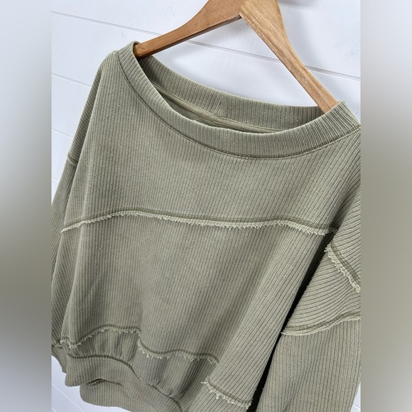 We The Free Back At Ya Oversized Tee Sweater Sea Horse Green by Free People - Picture 5 of 13